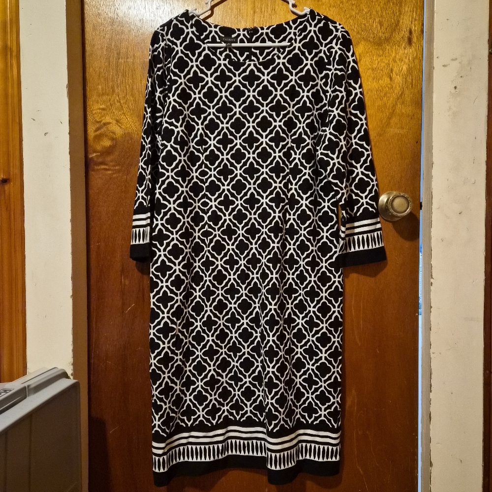 Talbots Womens Black And White Dress Size 10